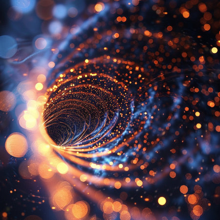 abstract background with glowing particles. 3d rendering, 3d illustration.の素材