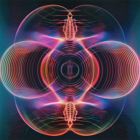 Neon abstract background. 3d rendering. Computer digital drawing.の素材