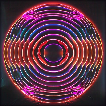 Abstract background. luminous swirling. Elegant glowing circle. Sparking particle. Space tunnel. Glossy jellyfish. Colorful ellipse. Glint sphereの素材