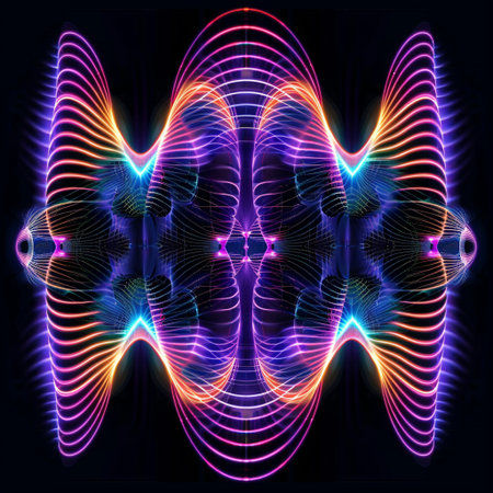 Neon abstract background. 3d rendering, 3d illustration.の素材