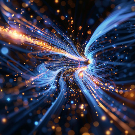 Abstract background. luminous swirling. Elegant glowing circle. Sparking particle. Space tunnel. Glossy jellyfish. Colorful ellipse. Glint sphereの素材