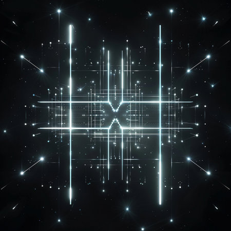 Futuristic technology background, glowing lines and dots. 3D renderingの素材