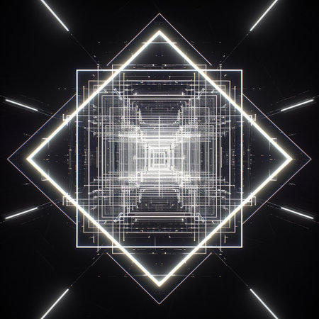 Abstract technology background. 3d rendering toned image double exposure.の素材