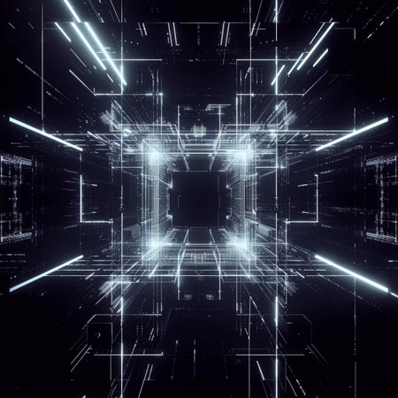 Abstract technology background, 3d illustration, computer-generated image.の素材