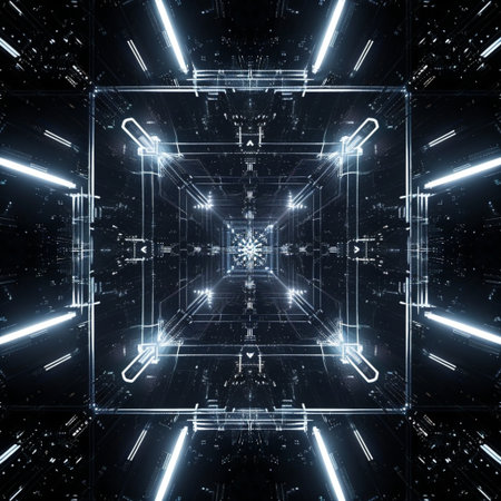 3D rendering of abstract technology concept background. Silk symmetry series.の素材