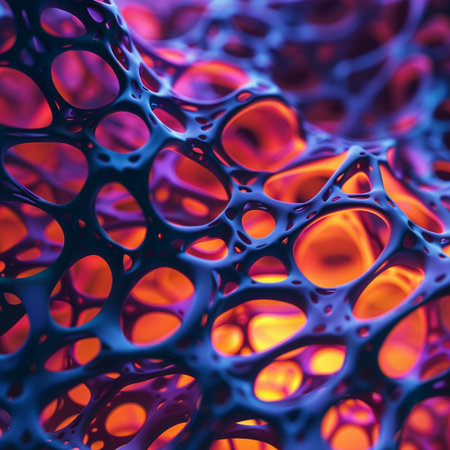 Abstract 3d rendering of chaotic structure. Bokeh background.の素材