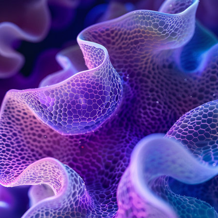 3D Illustration of an abstract background with a lot of cellsの素材