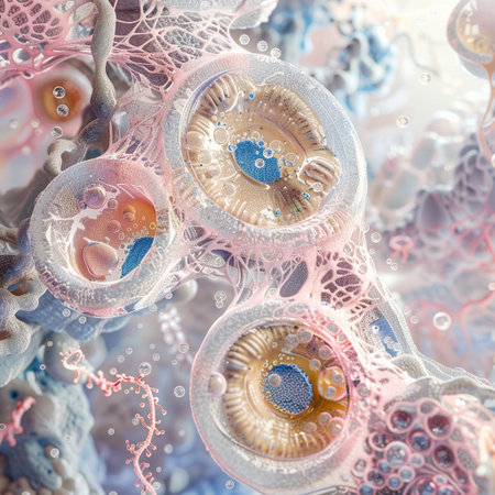 3d illustration of human eye cells, conceptual image of healthy lifeの素材