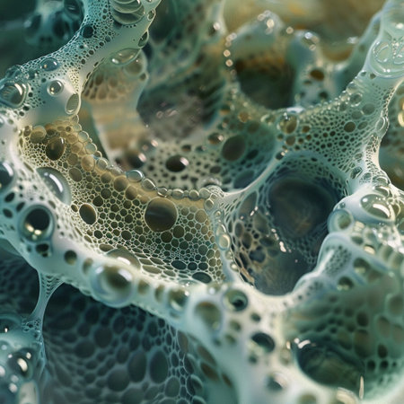 Soap foam with bubbles close-up. Abstract background. 3d renderingの素材