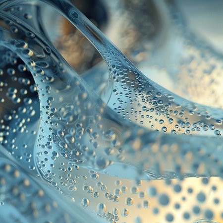 Water drops on glass close-up. Abstract background for design.の素材