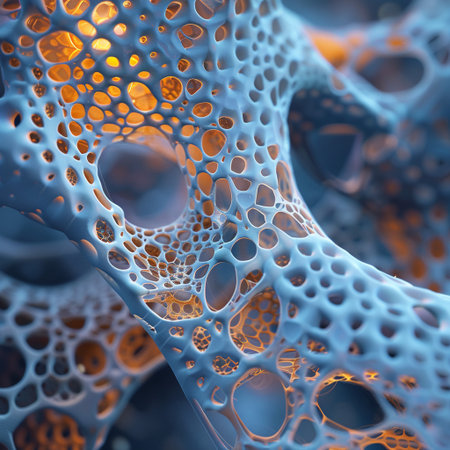 Abstract 3d rendering of chaotic structure. Futuristic background with dynamic particles.の素材