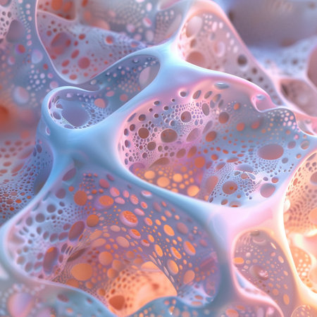abstract background with blue and pink spots and waves. 3d renderingの素材