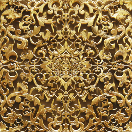 Luxury golden floral ornament. Seamless texture. Tile ready.の素材
