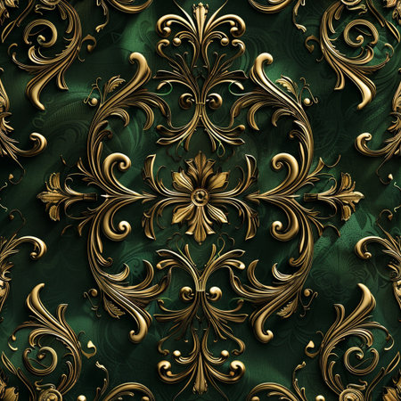 3D render of seamless background with embossed abstract ornament on leatherの素材
