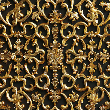 Pattern of vintage baroque ornament. Seamless background.の素材