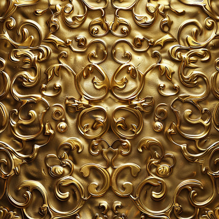 golden metallic background with some smooth lines in it (3d render)の素材