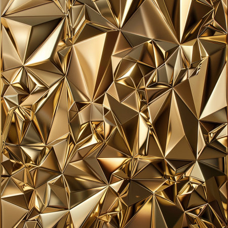 Gold abstract geometric background. 3d rendering, 3d illustration.の素材