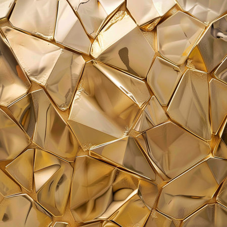 Gold foil texture. Abstract background. 3d rendering, 3d illustration.の素材