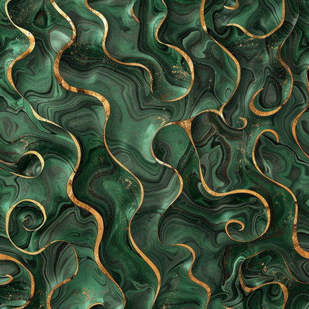 Marble seamless pattern with gold swirls. Luxury background.の素材