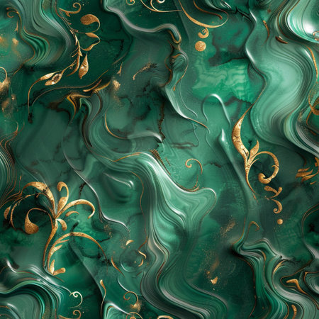 Seamless marble texture with gold pattern. Luxury background.の素材