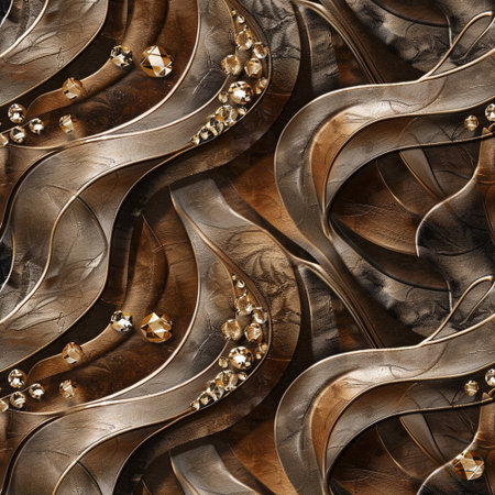 Seamless pattern with gold jewelry and precious stones. Luxury background.の素材