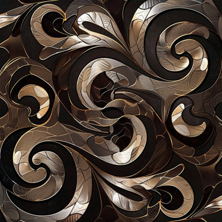 3D render of plastic background with embossed abstract fractal on leatherの素材