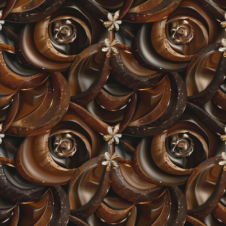 3d illustration, seamless pattern, abstract background, black and brownの素材