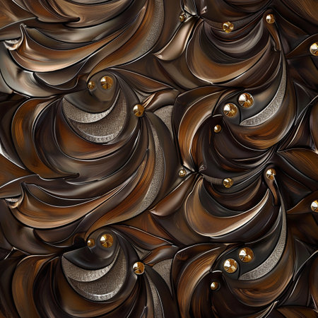 Seamless abstract pattern in brown and beige colors. Computer generated graphics.の素材