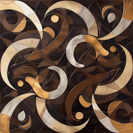 abstract background - brown, beige and brown waves in the form of spiralsの素材