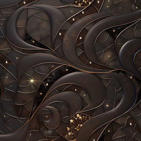3D render of plastic background with embossed fractal on leatherの素材