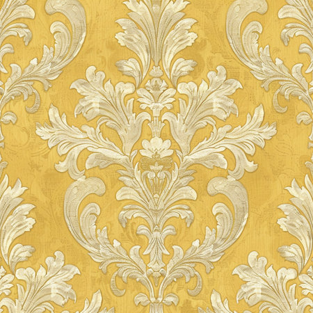 Seamless background pattern. Damask gold floral ornament. Vector illustrationの素材