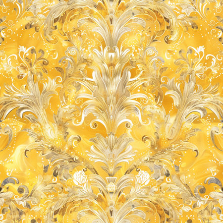 Seamless pattern with gold ornament in baroque style.の素材
