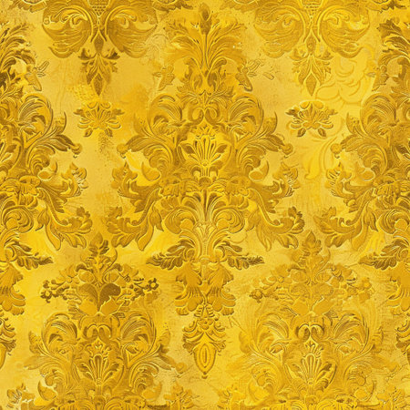 Seamless pattern with gold ornament. Damask style background.の素材