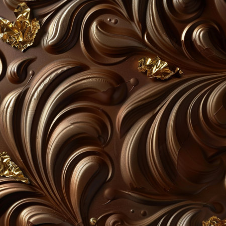 Chocolate background. Chocolate swirls. Chocolate background. Chocolate texture.の素材