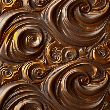 Chocolate swirls abstract background. 3d rendering, 3d illustration.の素材