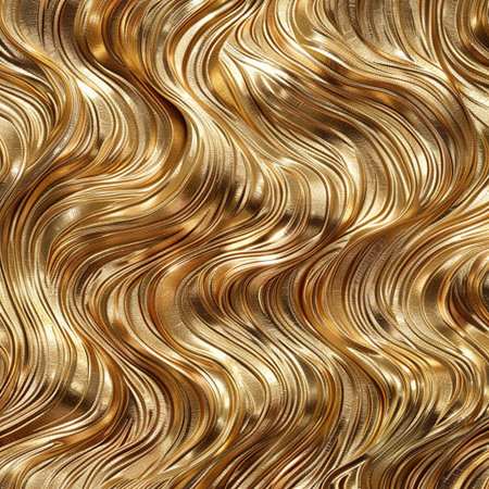 Gold metallic wavy background. Seamless texture. 3d renderの素材