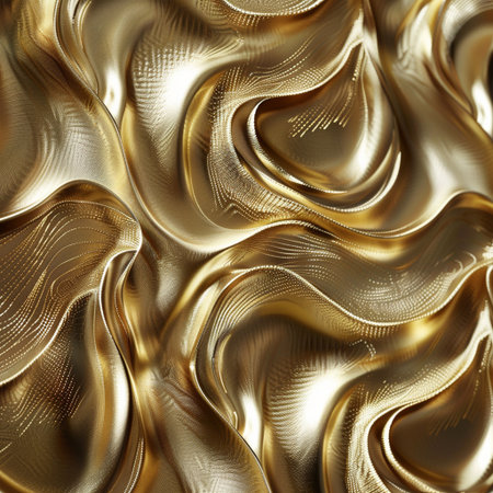 Golden satin fabric. Seamless texture. 3d renderの素材