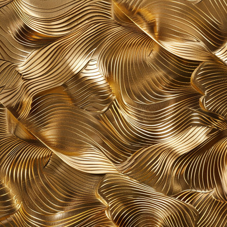 Seamless texture of golden fabric. For eg fabric, wallpaper, wall decorations.の素材