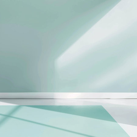 Abstract empty room with white wall and floor. 3D Renderingの素材