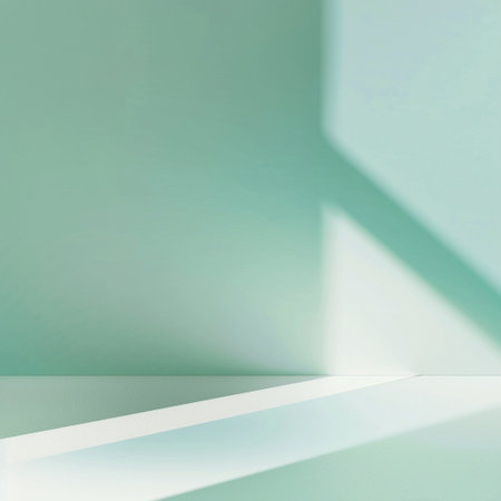 Abstract empty room with shadow on the wall. 3D Renderingの素材