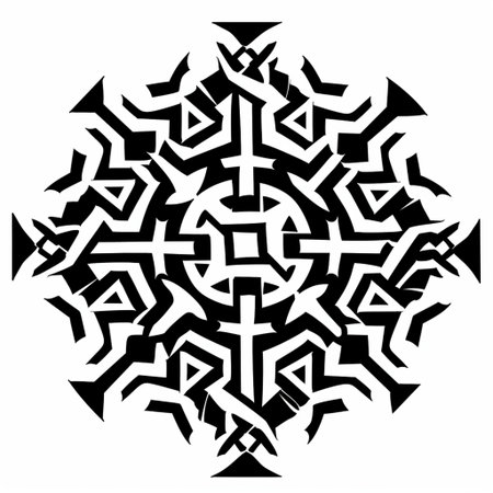 Abstract black and white ornament on a white background. Vector illustration.の素材
