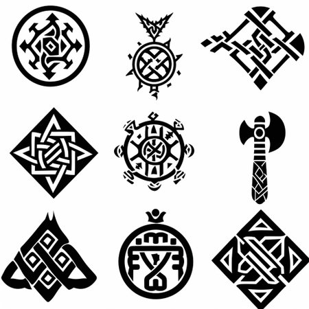 Celtic ornaments. Set of symbols for your designの素材