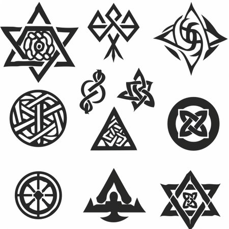 Celtic symbols. Set of vector symbols for your design.の素材