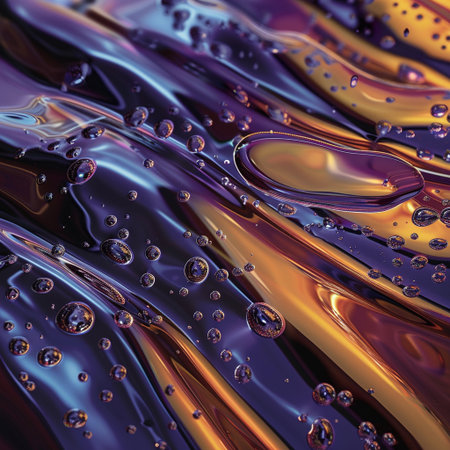 abstract background of oil drops on water surface, 3d renderの素材