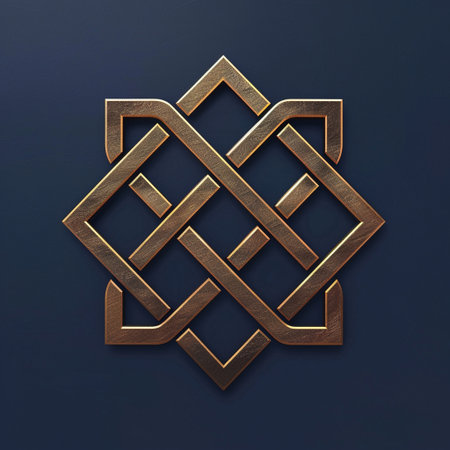 3d illustration of a Celtic ornament on a dark background. Design elementの素材