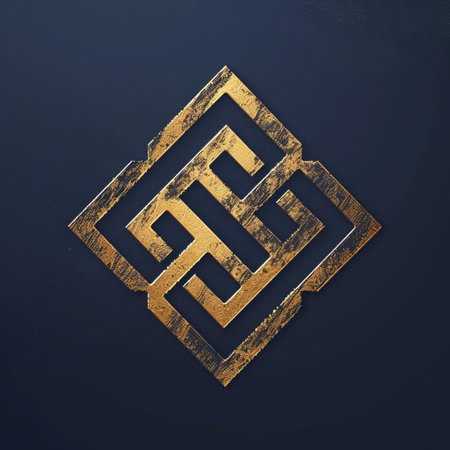 golden letter on blue background. 3d illustration for your designの素材