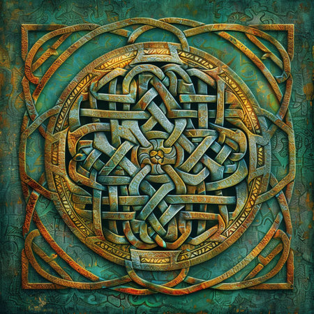 3D illustration of decorative ornament on green background. Computer generated graphics.の素材