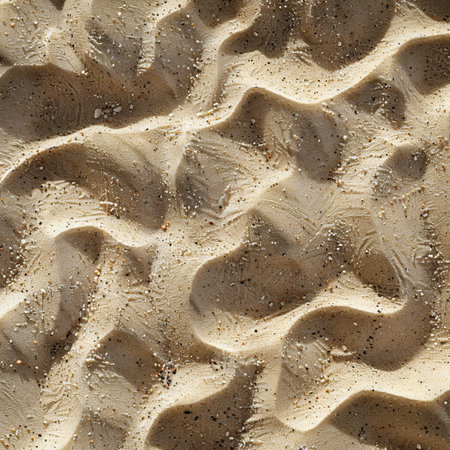 Seamless texture of sand on the beach. Close-up.の素材