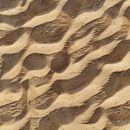 Seamless texture of sand on the beach. Close-up.の素材