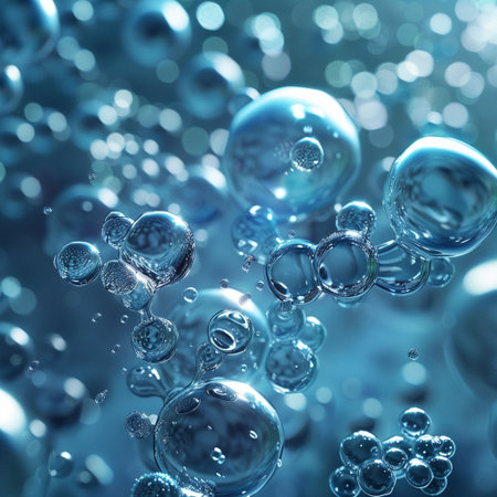 Bubbles in water as abstract background. 3D illustrations.の素材